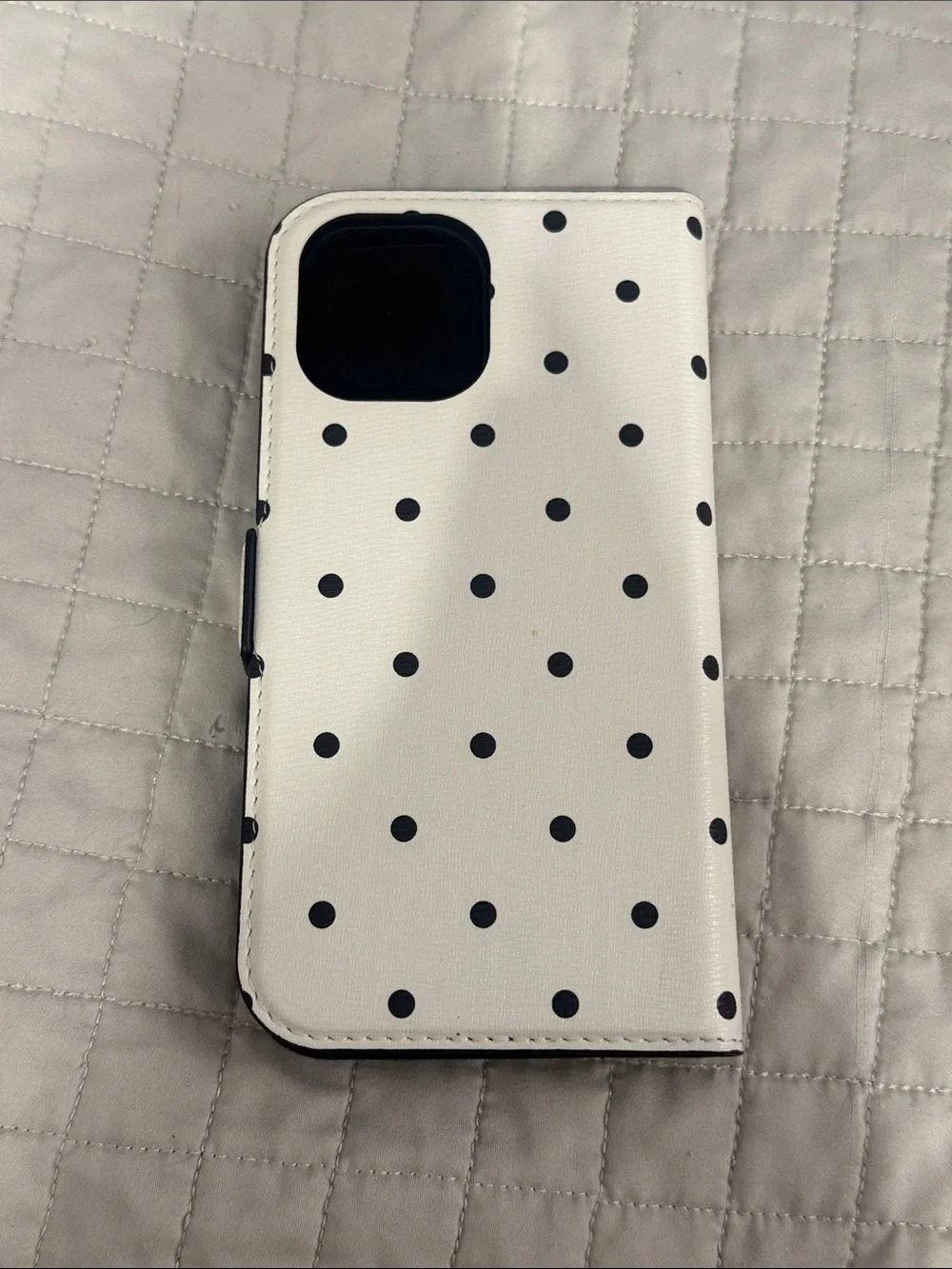 kate spade White Black Polka Dot Minnie Mouse Folio Phone Case with Red Accents